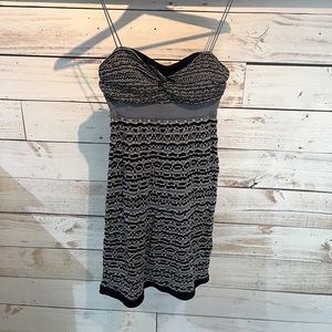 IISLI sweater knit dress blue black spaghetti strap $398 shimmery designer